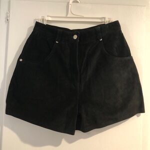 Vintage Harley Davidson- Black Suede High-Waist Women’s Shorts